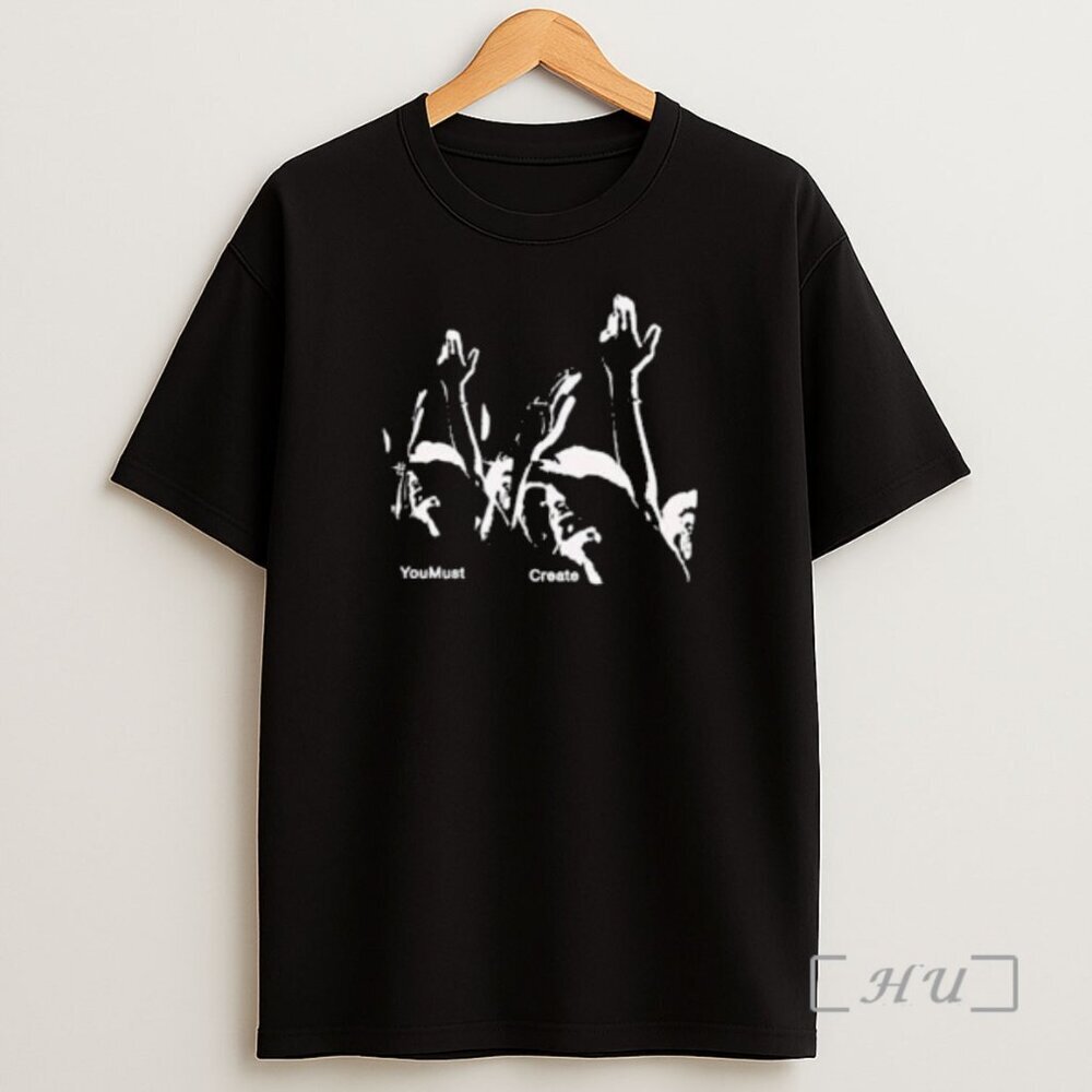 Triple You Must Create Printed Circle Black Unisex T Shirt 165